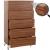 Kommode HWC-M49, Highboard Schrank, 3D-Design 5 Schubladen Massiv-Holz Mango Metall 145x80x44cm ~ Walnuss-Optik