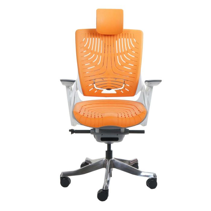Brostuhl MERRYFAIR Wau 2b, Schreibtischstuhl Drehstuhl, Hartschale, ergonomisch ~ orange