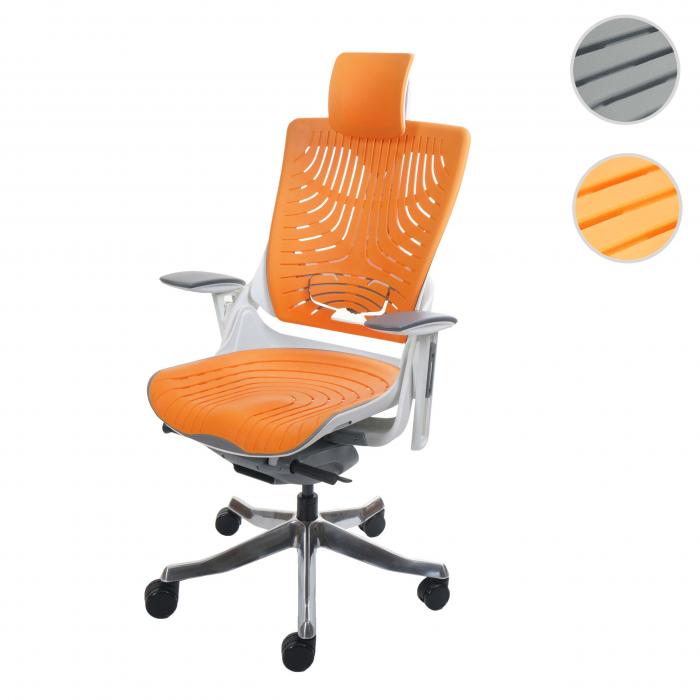 Brostuhl MERRYFAIR Wau 2b, Schreibtischstuhl Drehstuhl, Hartschale, ergonomisch ~ orange