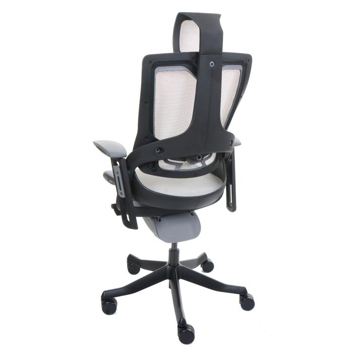 Brostuhl MERRYFAIR Wau 2, Schreibtischstuhl Drehstuhl, Polster/Netz, ergonomisch ~ wei-grau, Gestell schwarz