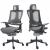 Bürostuhl MERRYFAIR Wau 2, Schreibtischstuhl Drehstuhl, Polster/Netz, ergonomisch ~ schwarz-grau, Gestell schwarz