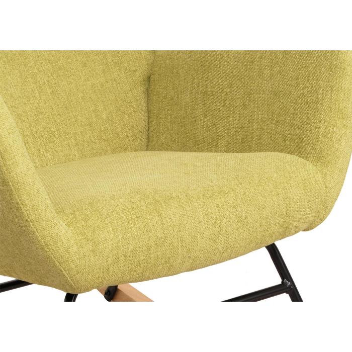 Schaukelstuhl HWC-N13, Schwingstuhl Relaxsessel Fernsehsessel, Massiv-Holz Metall Stoff/Textil 320g/m ~ grn
