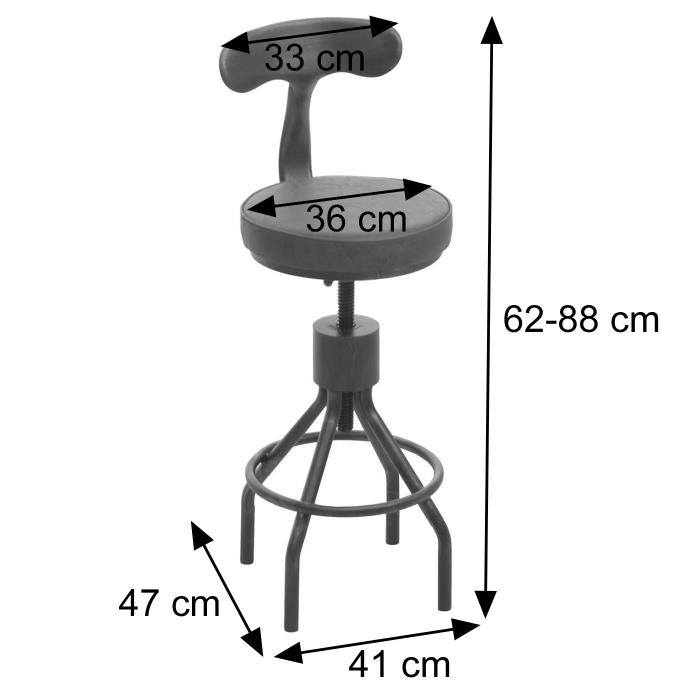 Set Bartisch + 2x Barhocker HWC-N21, hhenverstellbar drehbar Fuablage, Industrial Metall Kunstleder ~ braun, schwarz