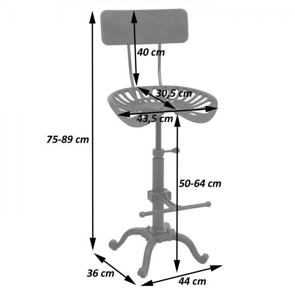 Bemaungsbild fr Produkt Barhocker HWC-N26, Barstuhl Tresenhocker, hhenverstellbar drehbar Fuablage Industrial Metall ~ grn