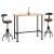 Set Bartisch + 2x Barhocker HWC-N21, hhenverstellbar drehbar Fuablage, Industrial Metall Kunstleder ~ natur, braun