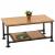 Couchtisch HWC-N27, Wohnzimmertisch Tisch Sofatisch Beistelltisch, Industrial Massiv-Holz Metall 48x100x50cm ~ natur