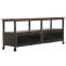 Lowboard HWC-N28, TV-Rack, Rollen 2 Fcher, 3D-Struktur Industrial Retro Metall Holz 55x130x36cm ~ schwarz, braun