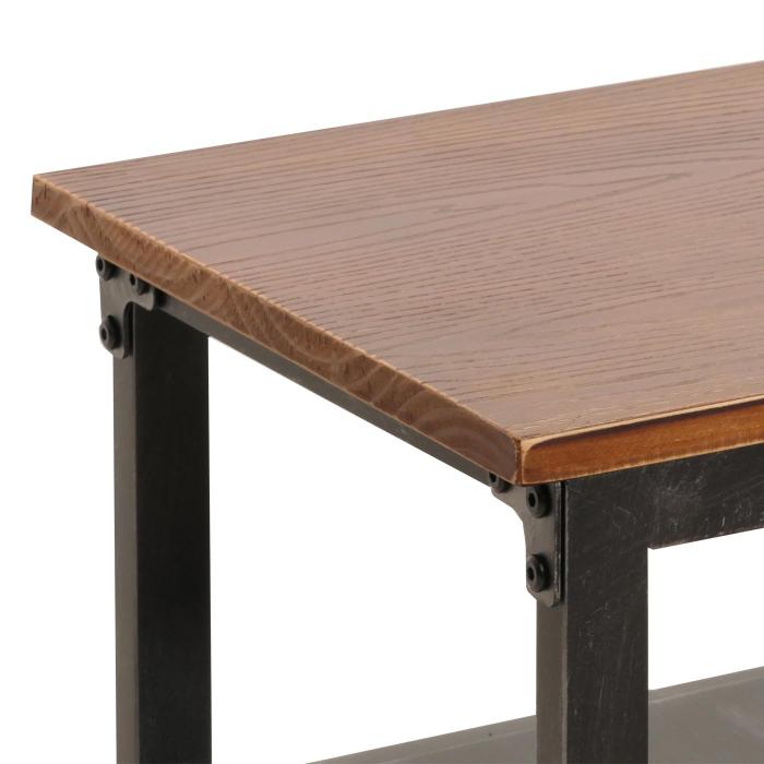 Lowboard HWC-N28, TV-Rack, Rollen 2 Fcher, 3D-Struktur Industrial Retro Metall Holz 55x130x36cm ~ schwarz, braun
