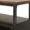 Lowboard HWC-N28, TV-Rack, Rollen 2 Fcher, 3D-Struktur Industrial Retro Metall Holz 55x130x36cm ~ schwarz, braun