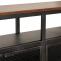 Lowboard HWC-N28, TV-Rack, Rollen 2 Fcher, 3D-Struktur Industrial Retro Metall Holz 55x130x36cm ~ schwarz, braun