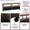 Erstes Foto mit wichtigen Merkmalen fr Produkt Lowboard HWC-N28, TV-Rack, Rollen 2 Fcher, 3D-Struktur Industrial Retro Metall Holz 55x130x36cm ~ schwarz, natur
