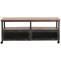 Lowboard HWC-N28, TV-Rack, Rollen 2 Fcher, 3D-Struktur Industrial Retro Metall Holz 55x130x36cm ~ schwarz, braun