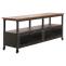 Lowboard HWC-N28, TV-Rack, Rollen 2 Fcher, 3D-Struktur Industrial Retro Metall Holz 55x130x36cm ~ schwarz, braun