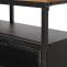 Lowboard HWC-N28, TV-Rack, Rollen 2 Fcher, 3D-Struktur Industrial Retro Metall Holz 55x130x36cm ~ schwarz, natur