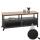 Lowboard HWC-N28, TV-Rack, Rollen 2 Fächer, 3D-Struktur Industrial Retro Metall Holz 55x130x36cm ~ schwarz, natur Lowboard HWC-N28, TV-Rack, Rollen 2 Fächer, 3D-Struktur Industrial Retro Metall Holz 55x130x36cm ~ schwarz, natur