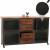 Sideboard HWC-N28, Kommode, Rollen 4 Schubladen, 3D-Struktur Industrial Retro Metall Holz 90x150x40cm ~ schwarz, braun