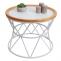 Couchtisch HWC-N32, Kaffeetisch Beistelltisch Loungetisch Sofatisch Wohnzimmertisch, Metallgestell Holz 66cm wei