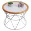 Couchtisch HWC-N32, Kaffeetisch Beistelltisch Loungetisch Sofatisch Wohnzimmertisch, Metallgestell Holz 66cm wei