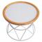 Couchtisch HWC-N32, Kaffeetisch Beistelltisch Loungetisch Sofatisch Wohnzimmertisch, Metallgestell Holz 66cm wei