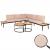 Garten-Garnitur HWC-H54c, Lounge-Set, Beistelltisch Spun Poly Akazie Holz Stahl ~ hellbraun, Kissen beige