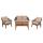 Gartengarnitur HWC-N37, Garten-/Lounge-Set Sofa Sitzgruppe, Poly-Rattan Holz Akazie ~ grau, Kissen beige