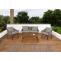 Stimmungsfotos vor ansprechendem Ambiente fr Produkt Gartengarnitur HWC-N37, Garten-/Lounge-Set Sofa Sitzgruppe, Poly-Rattan Holz Akazie ~ grau, Kissen hellgrau