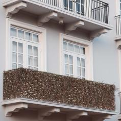 Balkonsichtschutz N77, Sichtschutz Windschutz Verkleidung fr Balkon Terrasse Zaun ~ 500x100cm Ahorn braun