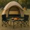 Stimmungsfotos vor ansprechendem Ambiente fr Produkt Campingset HWC-N50, Tisch 2x Stuhl Klappstuhl Anglerstuhl faltbar, Metall ~ schwarz
