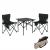 Campingset HWC-N50, Tisch 2x Stuhl Klappstuhl Anglerstuhl faltbar, Metall ~ schwarz