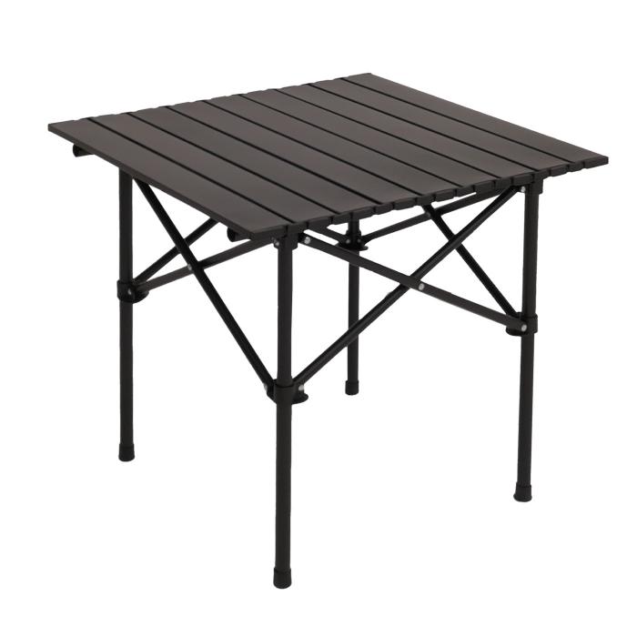 Campingset HWC-N50, Tisch 2x Stuhl Klappstuhl Anglerstuhl faltbar, Metall ~ schwarz