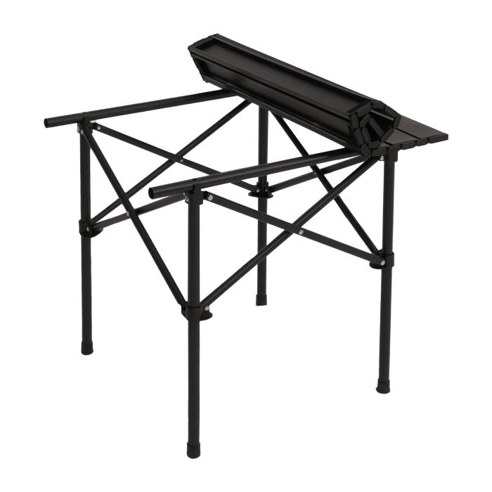 Campingset HWC-N50, Tisch 2x Stuhl Klappstuhl Anglerstuhl faltbar, Metall ~ schwarz