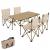 Campingset HWC-N50, Tisch 4x Stuhl Klappstuhl Anglerstuhl faltbar, Metall ~ wei