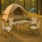 Stimmungsfotos vor ansprechendem Ambiente fr Produkt Campingset HWC-N50, Tisch 4x Stuhl Klappstuhl Anglerstuhl faltbar, Metall ~ wei