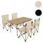 Campingset HWC-N50, Tisch 4x Stuhl Klappstuhl Anglerstuhl faltbar, Metall ~ wei