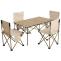 Campingset HWC-N50, Tisch 4x Stuhl Klappstuhl Anglerstuhl faltbar, Metall ~ wei