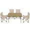 Campingset HWC-N50, Tisch 4x Stuhl Klappstuhl Anglerstuhl faltbar, Metall ~ wei