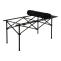 Campingset HWC-N50, Tisch 4x Stuhl Klappstuhl Anglerstuhl faltbar, Metall ~ schwarz