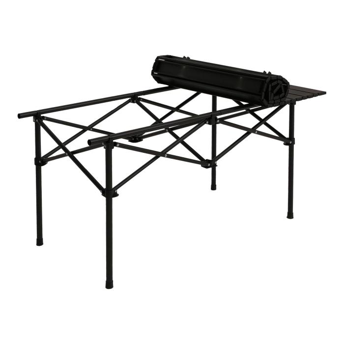 Campingset HWC-N50, Tisch 4x Stuhl Klappstuhl Anglerstuhl faltbar, Metall ~ schwarz