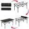 Campingset HWC-N50, Tisch 4x Stuhl Klappstuhl Anglerstuhl faltbar, Metall ~ schwarz