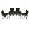 Campingset HWC-N50, Tisch 4x Stuhl Klappstuhl Anglerstuhl faltbar, Metall ~ schwarz