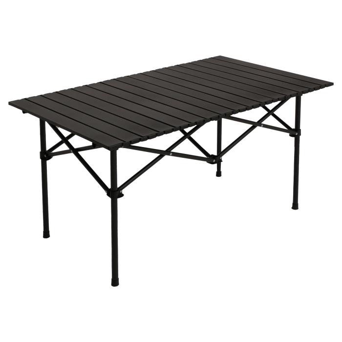 Campingset HWC-N50, Tisch 4x Stuhl Klappstuhl Anglerstuhl faltbar, Metall ~ schwarz