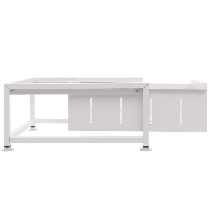 Schrankschublade HWC-N51 mit Tablett, Kchen-/Geschirrablage Schrankauszug ausziehbar, Metall 19x34x42cm ~ wei