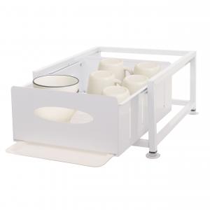 Schrankschublade HWC-N51 mit Tablett, Kchen-/Geschirrablage Schrankauszug ausziehbar, Metall 19x34x42cm ~ wei
