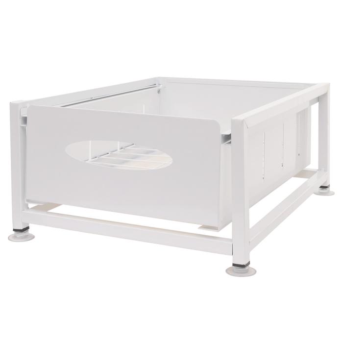 Schrankschublade HWC-N51 mit Tablett, Kchen-/Geschirrablage Schrankauszug ausziehbar, Metall 19x34x42cm ~ wei