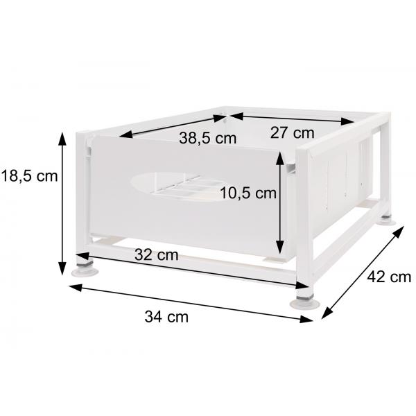 Schrankschublade HWC-N51 mit Tablett, Kchen-/Geschirrablage Schrankauszug ausziehbar, Metall 19x34x42cm ~ wei