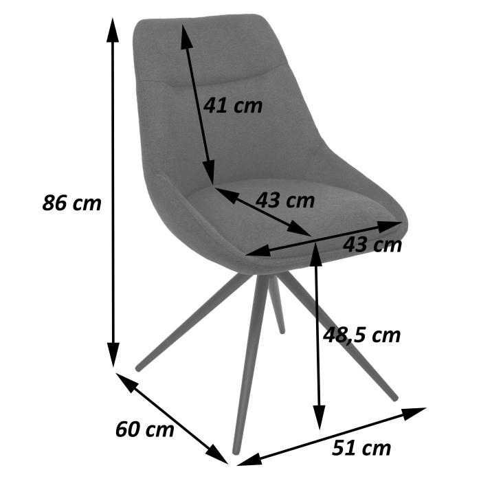 6er-Set Esszimmerstuhl HWC-M65, Kchenstuhl Lehnstuhl Stuhl, drehbar Auto-Position Metall Stoff/Textil ~ grau