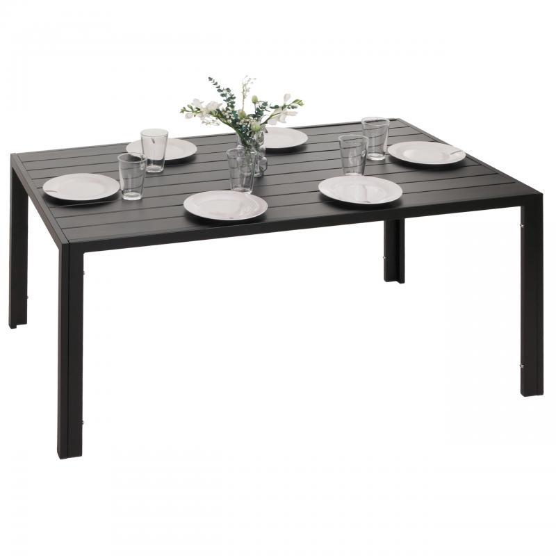 B-Ware (Farbunterschied Rahmen SK3) | Alu-Esstisch HWC-N40, Bistrotisch Gartentisch, wetterfest 140x80cm ~ anthrazit