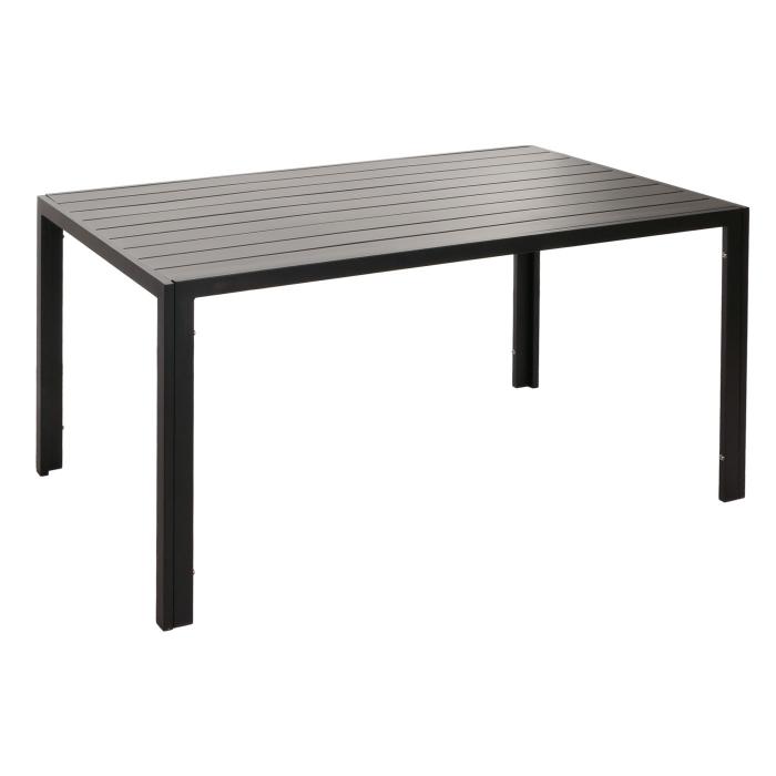 Alu-Esstisch HWC-N40, Tisch Bistrotisch Gartentisch Balkontisch, wetterfest 140x80cm ~ anthrazit