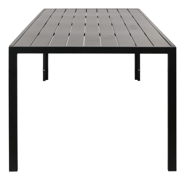 Gartengarnitur HWC-N41, Tisch+6xStuhl, wetterfest Alu 180x80cm, Seilgeflecht Rope ~ anthrazit, Kissen dunkelgrau