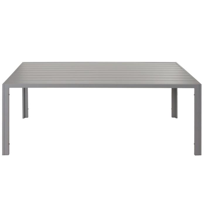 Defekte Ware (Verbogen/Schweinaht lst sich SK4) | Alu-Esstisch HWC-N40, Bistrotisch Gartentisch, 180x80cm ~ hellgrau
